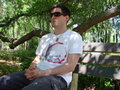 Day 7 - Rockstar sitting on a bench (self-portait)