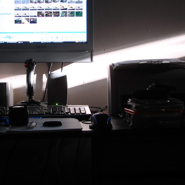 Day 9 - My desk just before sunset