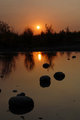 Sunset on golden lake