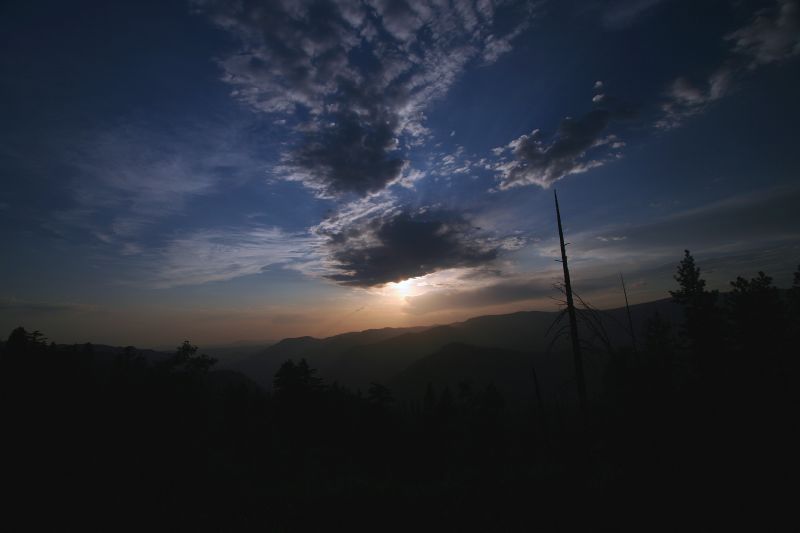 Sunset in the mountains of Yosemite