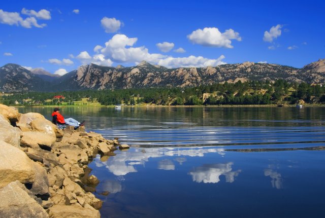 Relaxing by the lake