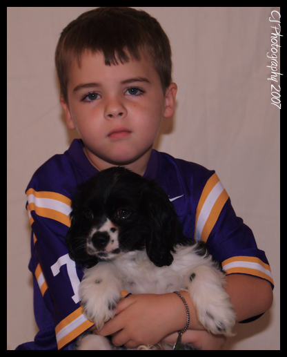 A boy and his puppy 