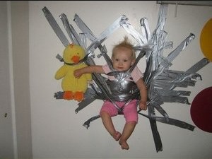 duct taped baby