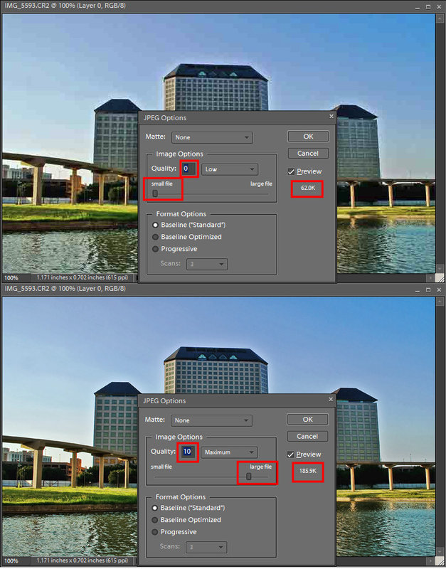 Photoshop Elements 7 compression settings