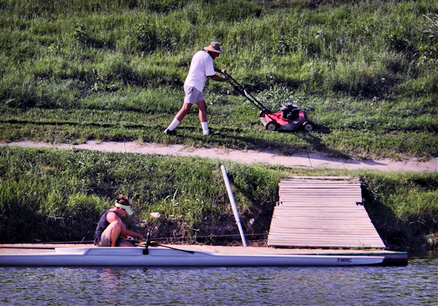 Mow'in, mow'in, mow'in on the river