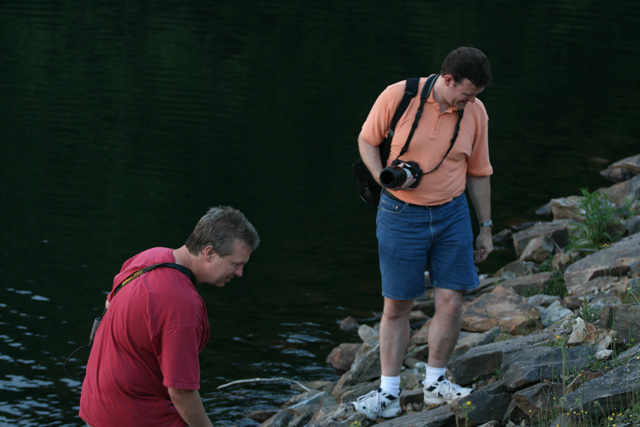 alanfreed and scalvert looking for the good skipping stones.jpg