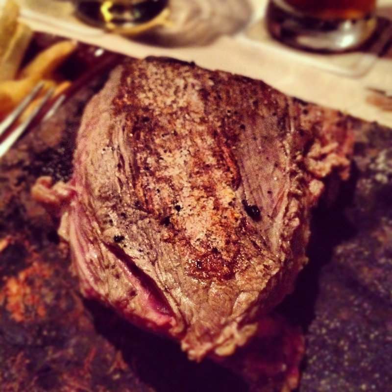 Steak on a Stone at Pistenklause