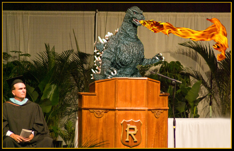 GradZilla Gives a Fiery Speach