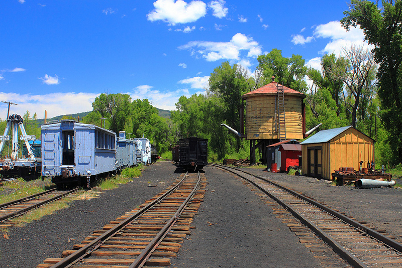 Old Tracks and Water Tower in Chama, New Mexico Railyard