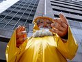 Santa wearing a raincoat 