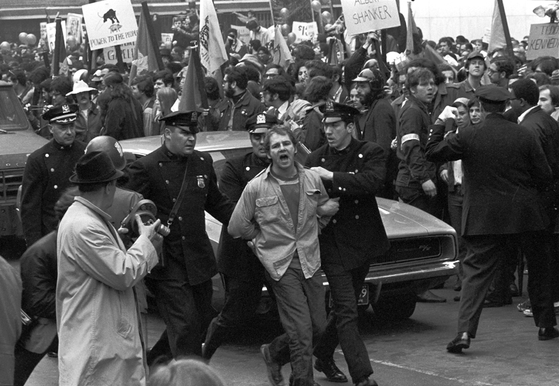 Protester on 6th Ave, NYC, 1969