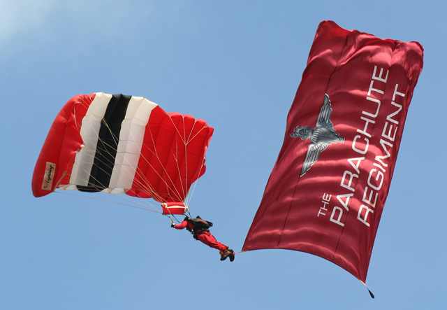 Red Devil and flag